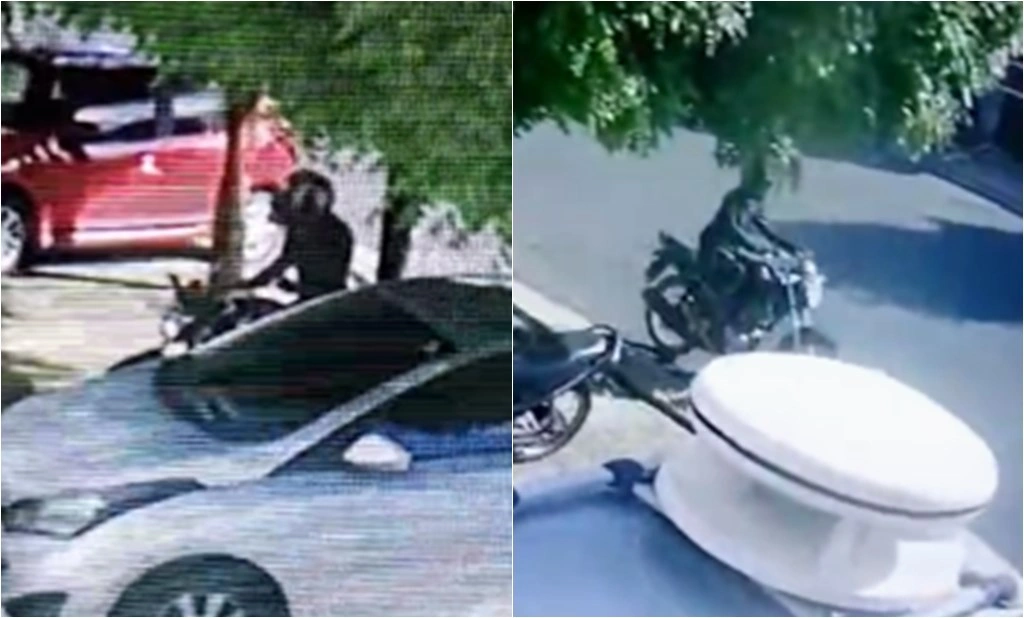 Homem é flagrado por câmera de segurança