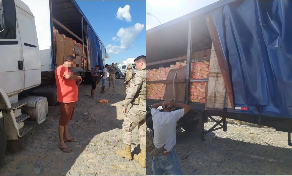 Homem preso e carga roubada