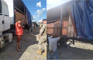 Homem preso e carga roubada (Foto: Reprodução) Homem preso e carga roubada (Foto: Reprodução)