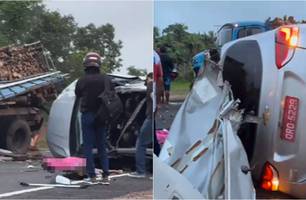 Idosa de 92 anos morre em grave colisão entre carro e caminhão em José de Freitas (Foto: Reprodução) Idosa de 92 anos morre em grave colisão entre carro e caminhão em José de Freitas (Foto: Reprodução)