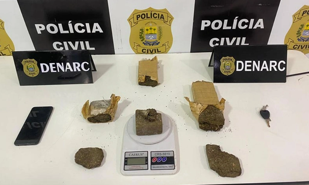 Material apreendido pela polícia