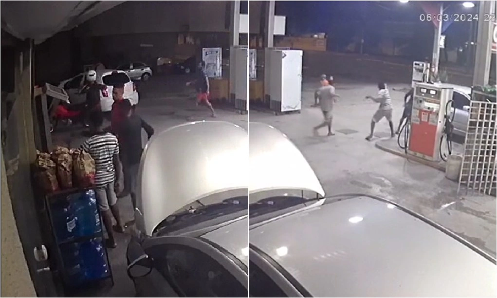 Quatro criminosos assaltaram um posto de combustível