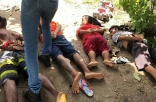 Quatro homens e meio: grupo com anão é preso suspeito de roubar escola em Teresina (Foto: Reprodução) Quatro homens e meio: grupo com anão é preso suspeito de roubar escola em Teresina (Foto: Reprodução)