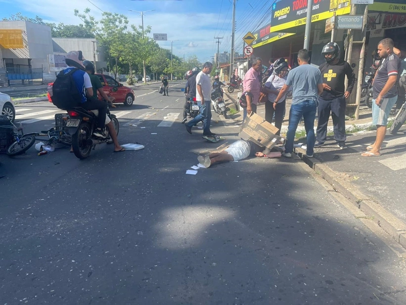 Ciclista é atropelado na zona Norte de Teresina