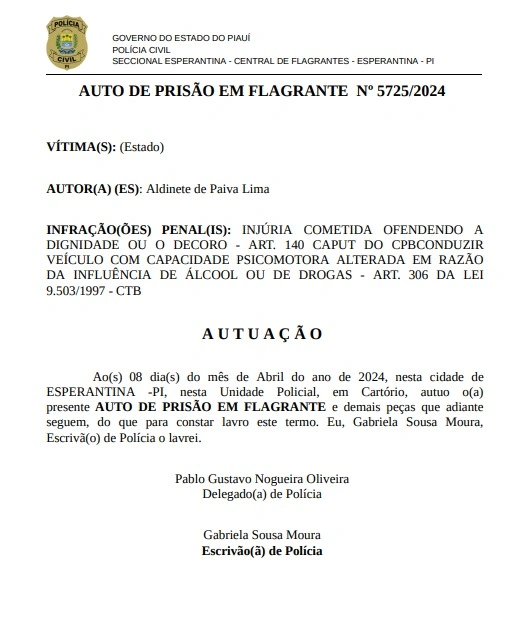 Esposa do pré-candidato foi presa em flagrante