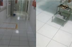 Hospital alagado (Foto: Reprodução)