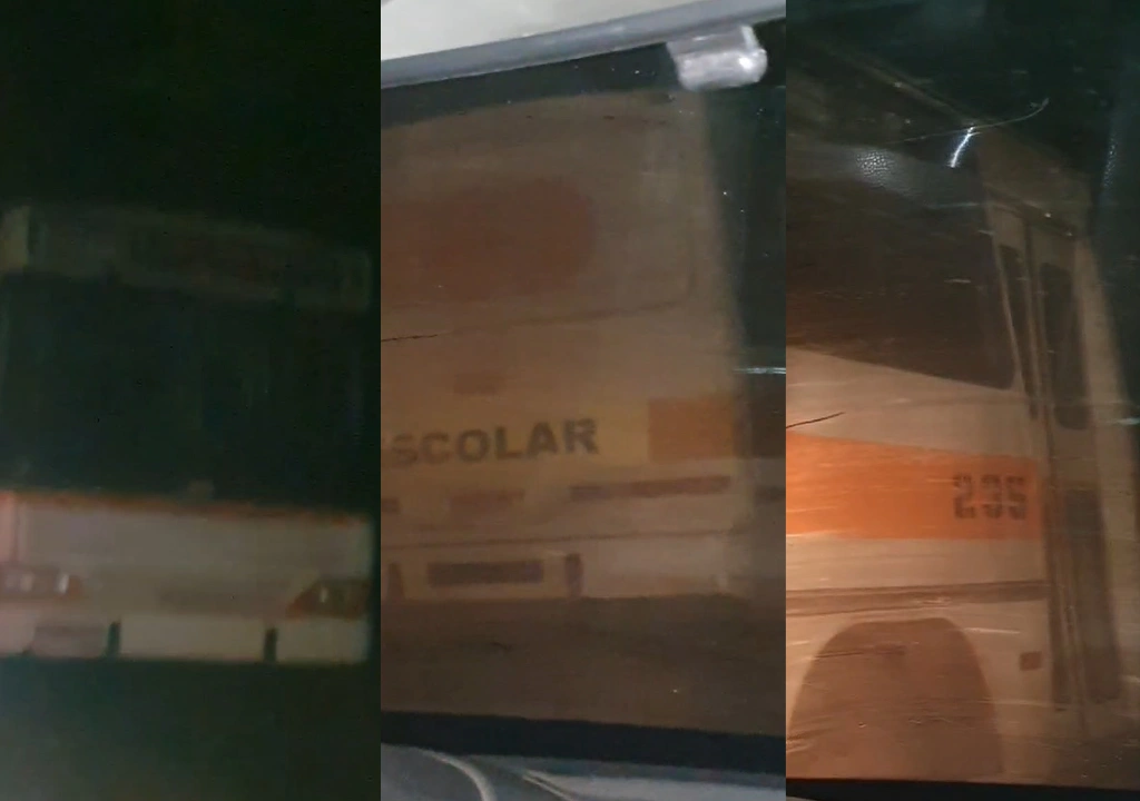 Onibus escolar quebardo em Monsenhor Gil