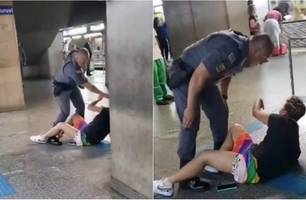 Policial agride mulher com tapa no rosto (Foto: Reprodução) Policial agride mulher com tapa no rosto (Foto: Reprodução)