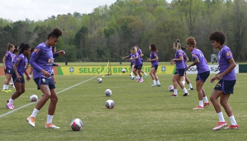 Seleção Brasileira durante preparação