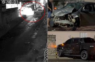 Vídeo capta colisão entre carros em Teresina (Foto: Reprodução) Vídeo capta colisão entre carros em Teresina (Foto: Reprodução)