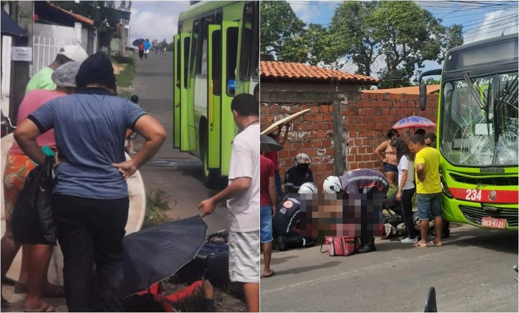 Acidente ente morto e ônibus