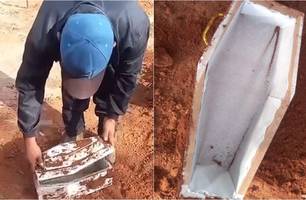 Caixão vazio (Foto: Reprodução)