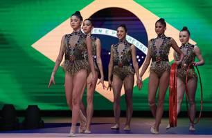 Conjunto brasileiro de ginástica rítmica (Foto: Ascom/CBG) Conjunto brasileiro de ginástica rítmica (Foto: Ascom/CBG)