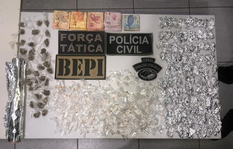 Drogas apreendidas pela PM