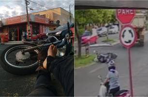 Homem sofre acidente de moto em Teresina (Foto: Reprodução) Homem sofre acidente de moto em Teresina (Foto: Reprodução)