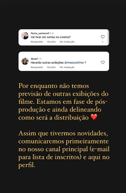 Próximas exibições