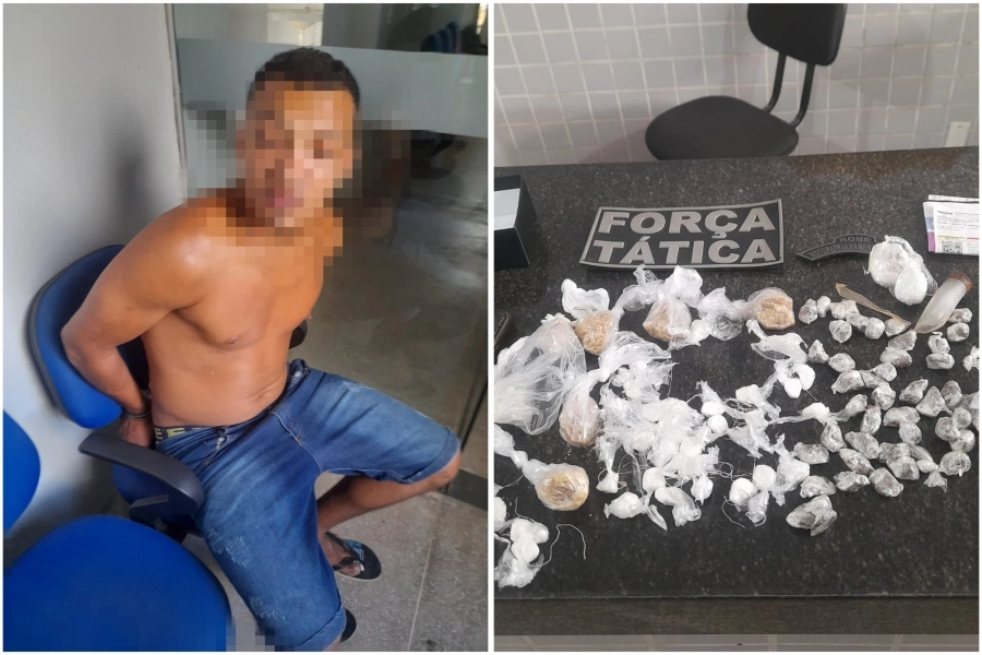 Suspeito de violência doméstica é preso com drogas e celulares em Campo Maior