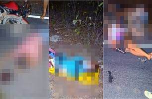 Acidente envolvendo cinco motos e um carro no Piauí (Foto: Reprodução/ Portal Gurguéia) Acidente envolvendo cinco motos e um carro no Piauí (Foto: Reprodução/ Portal Gurguéia)