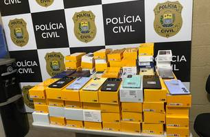 Celulares apreendidos pela polícia (Foto: Reprodução) Celulares apreendidos pela polícia (Foto: Reprodução)