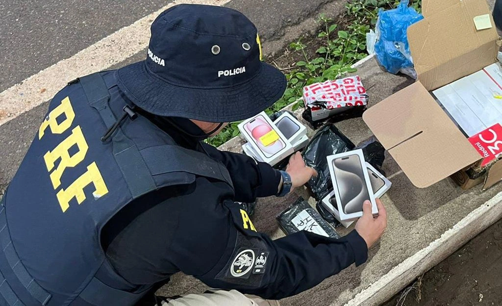 Celulares apreendidos pela PRF