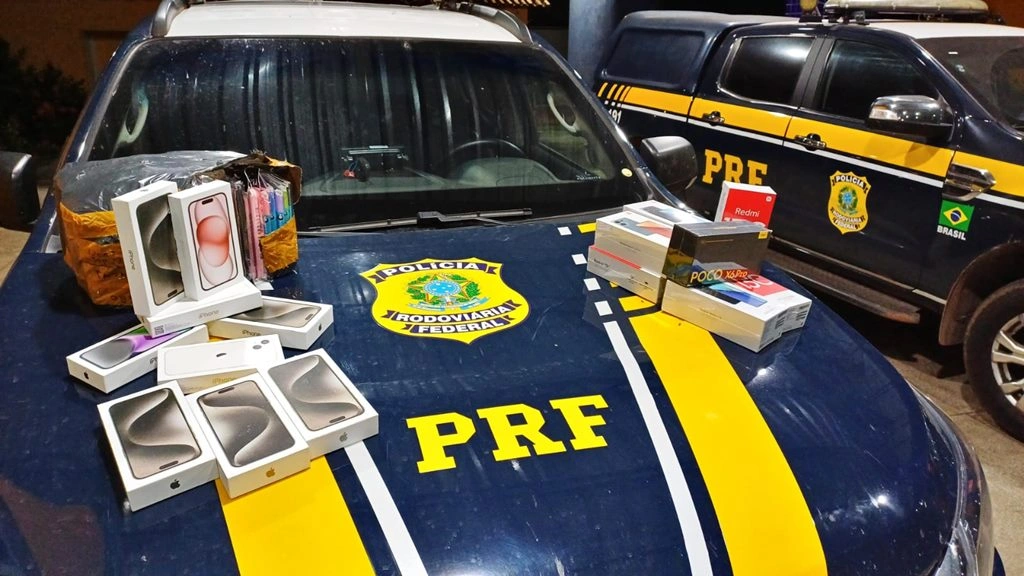Celulares apreendidos pela PRF