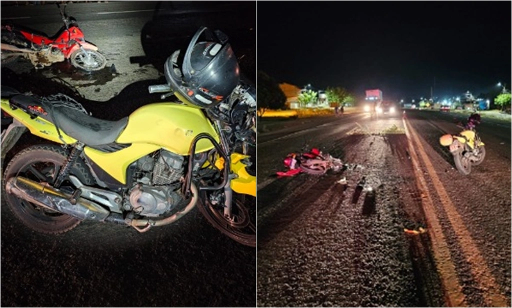 Duas pessoas ficam feridas em colisão de motocicletas na BR-316 em Demerval Lobão