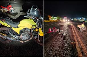 Duas pessoas ficam feridas em colisão de motocicletas na BR-316 em Demerval Lobão (Foto: Reprodução)