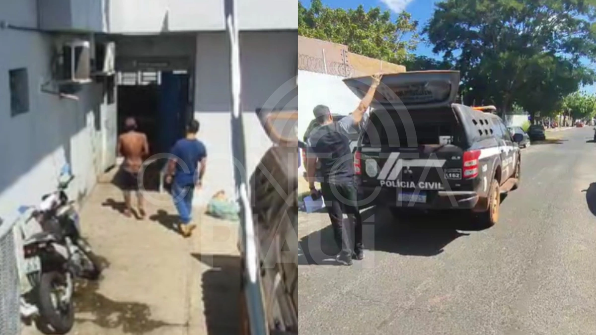 Homem dorme em viatura ao ser conduzido a Central de Flagrantes em Teresina