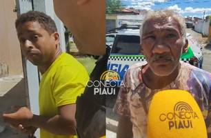 Homem é preso após agredir idoso na zona Leste de Teresina (Foto: Repórter 12/Conecta Piauí) Homem é preso após agredir idoso na zona Leste de Teresina (Foto: Repórter 12/Conecta Piauí)