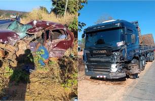 Homem morre em colisão entre carro e caminhão na BR-135 no Piauí (Foto: Reprodução) Homem morre em colisão entre carro e caminhão na BR-135 no Piauí (Foto: Reprodução)