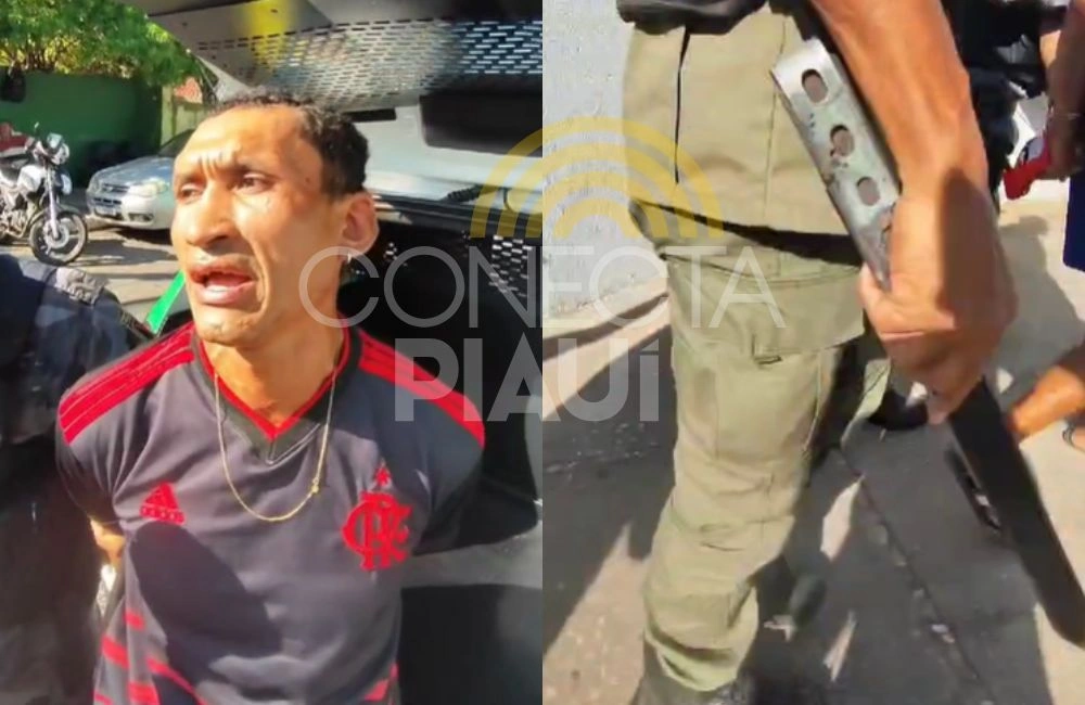 Morador de rua parte pra cima de mulher que o ajudava e é preso em Teresina