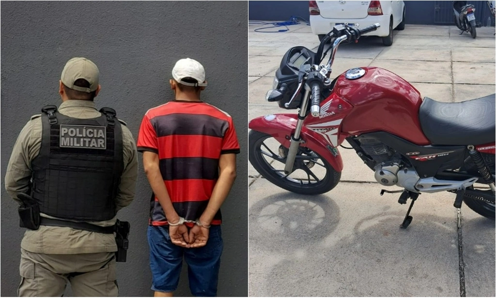 Motociclista conduzido e moto apreendida