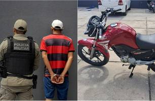 Motociclista conduzido e moto apreendida (Foto: Reprodução) Motociclista conduzido e moto apreendida (Foto: Reprodução)