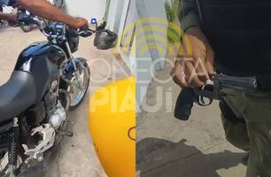 Polícia recupera moto de homem prestes a ser desmanchada em Teresina (Foto: Repórter 12/Conecta Piauí) Polícia recupera moto de homem prestes a ser desmanchada em Teresina (Foto: Repórter 12/Conecta Piauí)