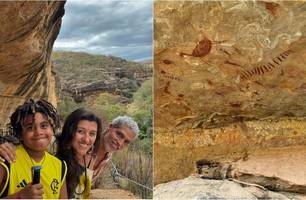 Regina Casé no Parque da Serra da Capivara (Foto: Reprodução) Regina Casé no Parque da Serra da Capivara (Foto: Reprodução)