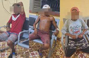 Três suspeitos do assassinato de adolescente morto carbonizado são presos em Barras (Foto: Reprodução) Três suspeitos do assassinato de adolescente morto carbonizado são presos em Barras (Foto: Reprodução)