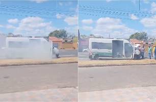 Van que transporta pacientes de Monsenhor Gil sofre princípio incêndio na BR-316 (Foto: Reprodução) Van que transporta pacientes de Monsenhor Gil sofre princípio incêndio na BR-316 (Foto: Reprodução)