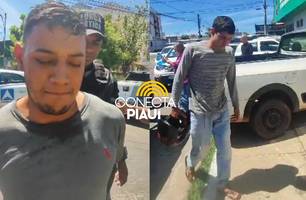 Venezuelanos suspeitos de atuarem como agiotas são presos após desacato em THE (Foto: Repórter 12/Conecta Piauí) Venezuelanos suspeitos de atuarem como agiotas são presos após desacato em THE (Foto: Repórter 12/Conecta Piauí)