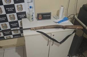 Arma utilizada e apreendida pela polícia (Foto: Reprodução) Arma utilizada e apreendida pela polícia (Foto: Reprodução)