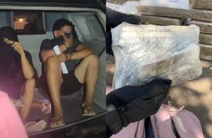 Avó e neto são presos com 42 kg de maconha em trecho da BR-343 em Teresina (Foto: Repórter 12/Conecta Piauí) Avó e neto são presos com 42 kg de maconha em trecho da BR-343 em Teresina (Foto: Repórter 12/Conecta Piauí)