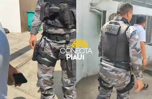 Homem é conduzido após briga com gerente de conveniência na zona Sul de Teresina (Foto: Repórter 12/Conecta Piauí) Homem é conduzido após briga com gerente de conveniência na zona Sul de Teresina (Foto: Repórter 12/Conecta Piauí)