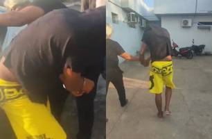 Homem que assaltou quatro agências bancárias é preso na zona Sudeste de Teresina (Foto: Repórter 12/Conecta Piauí) Homem que assaltou quatro agências bancárias é preso na zona Sudeste de Teresina (Foto: Repórter 12/Conecta Piauí)