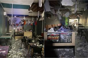 Lanchonete explode e deixa três feridos (Foto: Reprodução) Lanchonete explode e deixa três feridos (Foto: Reprodução)