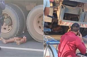Morre mulher que ficou presa entre rodas de caminhão durante acidente em Teresina (Foto: Reprodução) Morre mulher que ficou presa entre rodas de caminhão durante acidente em Teresina (Foto: Reprodução)