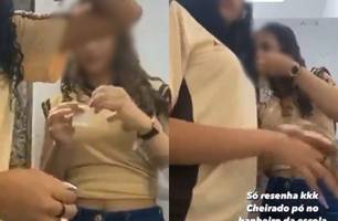 Vídeo de estudantes cheirando 'pó' em escola de Pernambuco viraliza na internet (Foto: Reprodução)