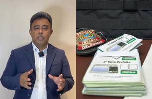 Candidato a vereador que teve santinhos apreendidos em carro pela PF se pronuncia (Foto: Reprodução) Candidato a vereador que teve santinhos apreendidos em carro pela PF se pronuncia (Foto: Reprodução)