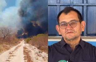 Incêndio atinge Pedro Laurentino e prefeito manda moradora pedir ajuda do governo (Foto: Reprodução) Incêndio atinge Pedro Laurentino e prefeito manda moradora pedir ajuda do governo (Foto: Reprodução)