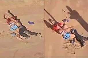 Vídeo: casal do crime é perseguido por helicóptero da polícia após roubo no DF (Foto: Reprodução)