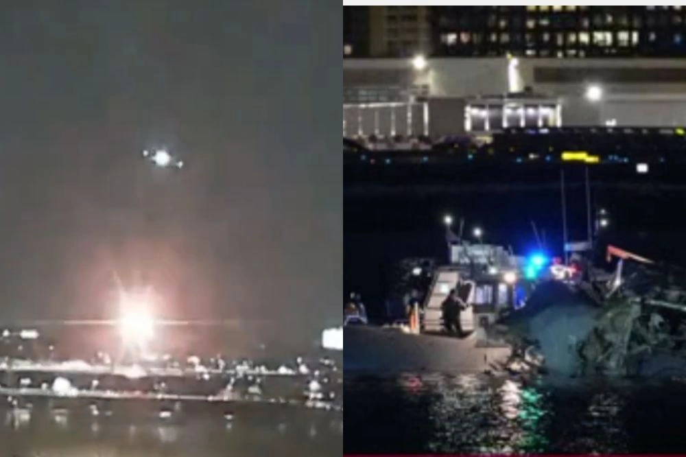 Avião com equipe de patinação colide com helicóptero e cai em rio nos EUA