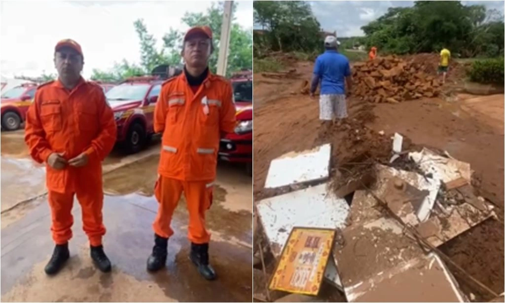Bombeiros seguem em Picos após chuvas e alagamentos, auxiliando famílias afetadas